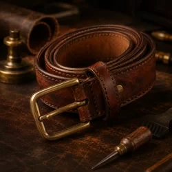 Leather belt- Stockman Hand Dyed painted