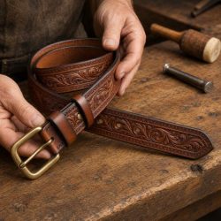 Leather belt- Tooled