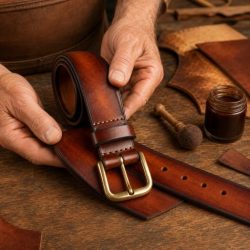 Leather belt- hand dyed